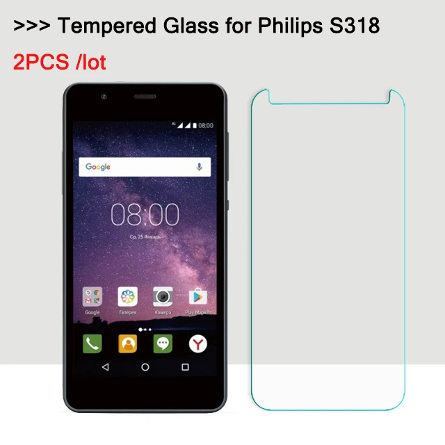 2PCS For Philips S318 Tempered glass Original 9H Protective Glass Explosion-proof Screen Protector Film for Mobile | Мобильные