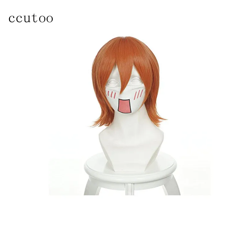 Ccutoo One piece Nami 14 "оранжевый Короткий прямой парик из синтетических волос для