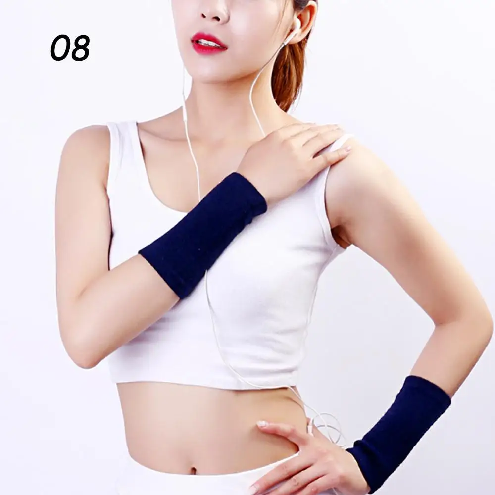08 Navy Blue Spasril Для мужчин и Для женщин кашемировые вязаные наручей перчатки твердый Цвет Arm наручные Гетры Зима Мужская рукавицы 14x8 эластичная спортивная защита - Цвет: 08 Navy Blue