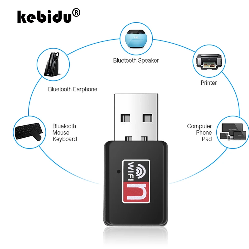 Kebidu 150 Мбит/с мини Wi Fi адаптер для ПК USB Ethernet ключ USB2.0 2 4G сетевая карта антенна