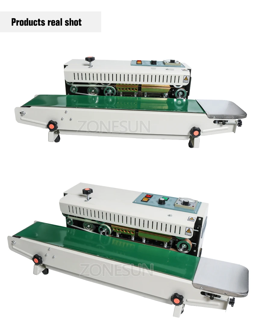 ZONESUN FR-900 Автоматическая непрерывная машина запечатывания пленки, упаковка из полиэтиленового пакета машина, расширенный пищевой ленточный герметик