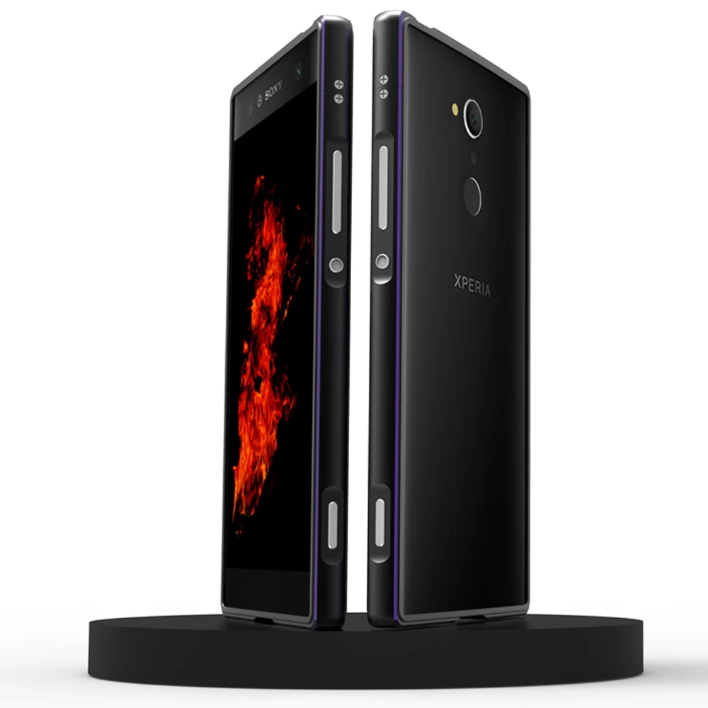 black with purple Для sony Xperia XA2 чехол sony XA2 funda Роскошный Глянцевый Алюминиевый металлический каркас для sony Xperia XA2 Ультра чехол-бампер Защитная крышка - Цвет: black with purple