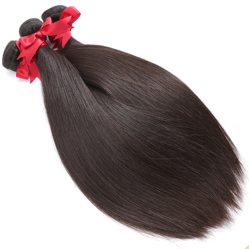 Luwin 26 28 30 32 40 дюймов перуанские Remy прямые человеческие волосы переплетения пучки с 6x6 Кружева Закрытие Фронтальная 3 4 пучка расширения