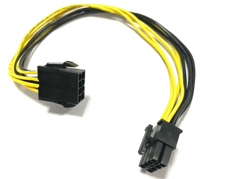 100 шт. 20 см Процессор 8Pin женский Мужской 8 pin черный и желтый удлинитель питания 18AWG
