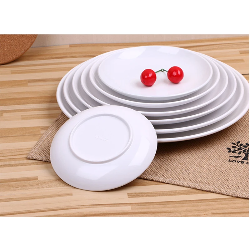 Меламиновый диск белая пластиковая тарелка из искусственного фарфора домашнее