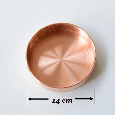 14cm rose gold Скандинавский шик стиль Металл Медь Чистая медь круглый латунь Овальный хранения/чай лоток Золото Ins популярный продукт украшения orname - Цвет: 14cm rose gold