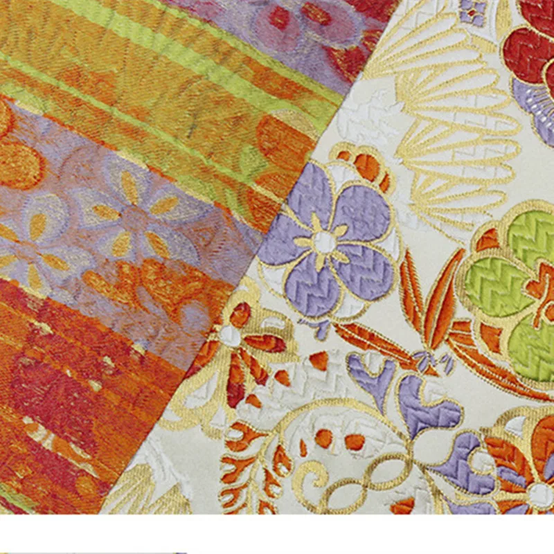 

CF532 1meter White Florals Jacquard Nishijin Brocade Fabric Chinese Cheongsam/Japanese Kimono Cosplay Fabric DIY Sewing Cloth