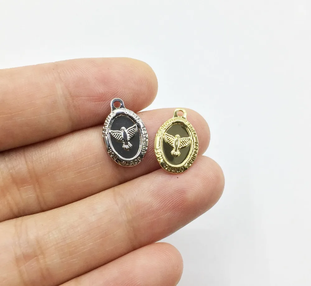 Eruifa 10pcs 12*10mm Oval Eagle Brass necklace,earring bracelet jewelry DIY handmade 2 colors Gold and silver