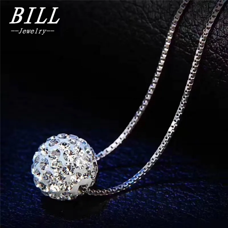N2094 кулон с хрустальным шариком ожерелье для женщин Collares Bijoux Colier модные ювелирные