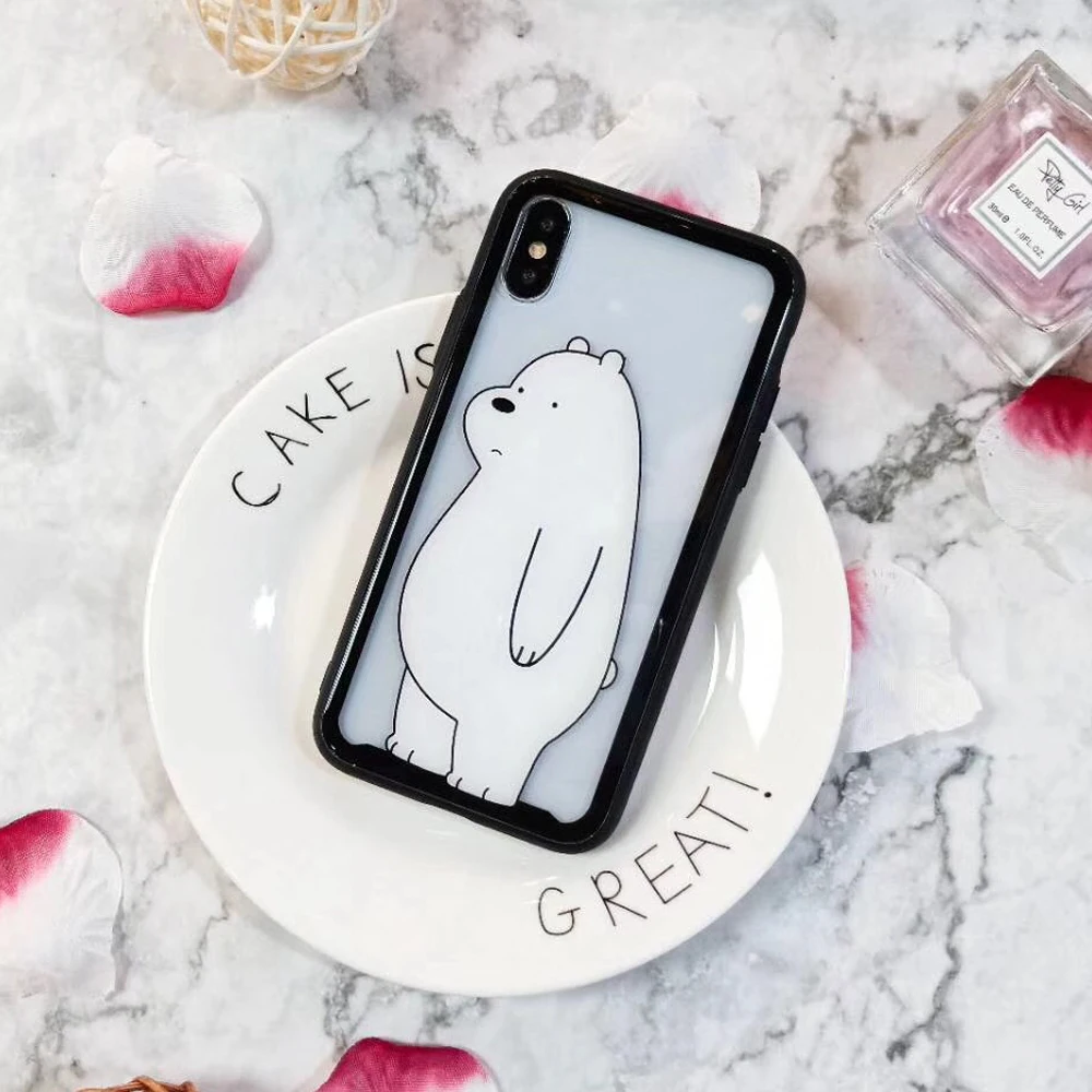 Zmasi Polar Bear чехол для iPhone х Чехлы 7 6S 6 8 Plus задняя крышка мультфильм ясно Стекло