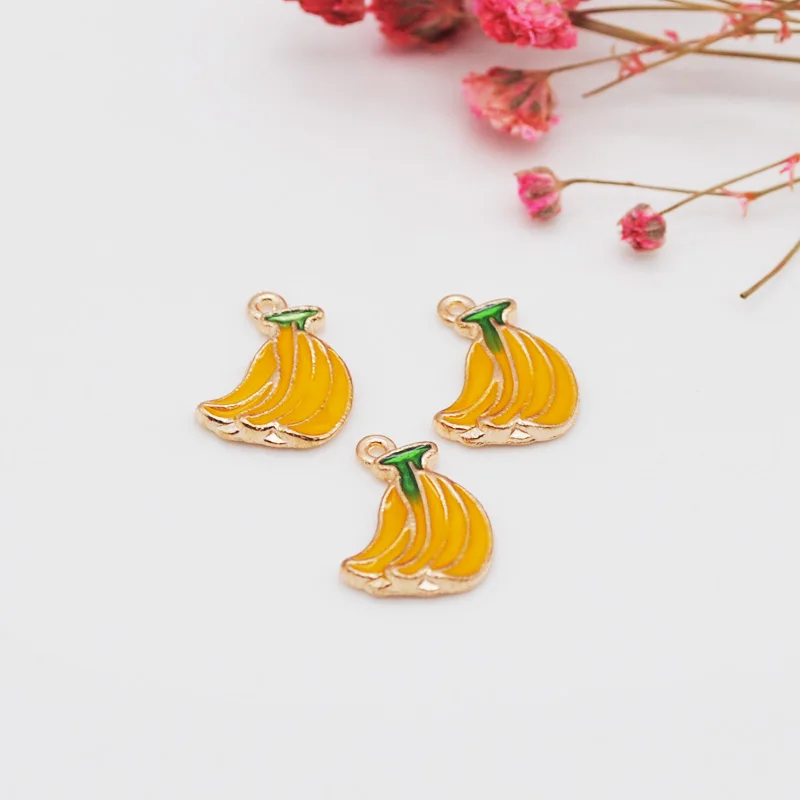 20 шт./упак. Очаровательные Подвески из эмалированного сплава с фруктами и