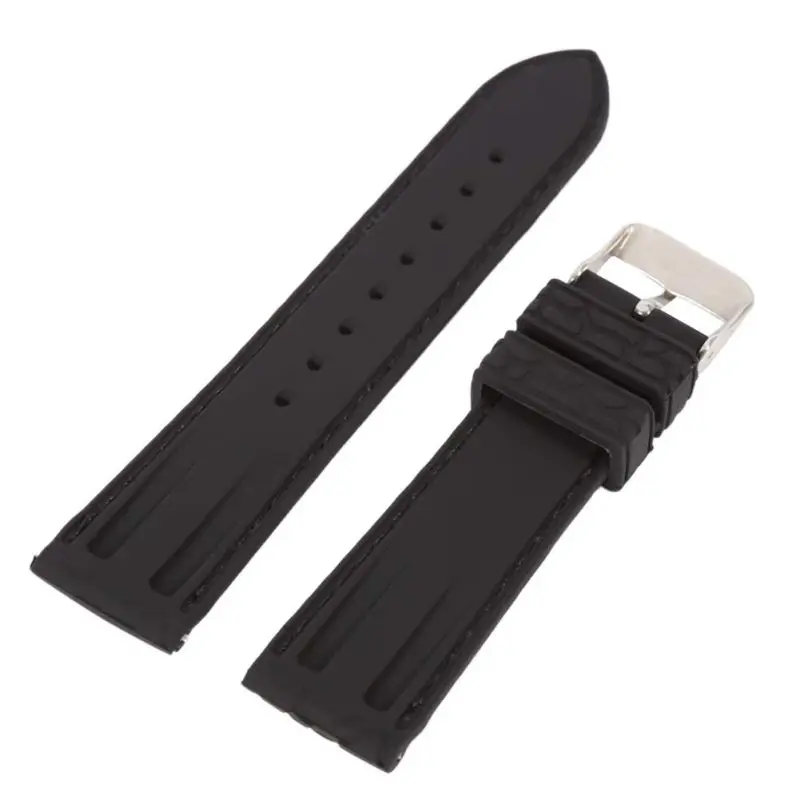 Ремешок силиконовый для наручных часов резиновый прочный браслет с крокодиловым