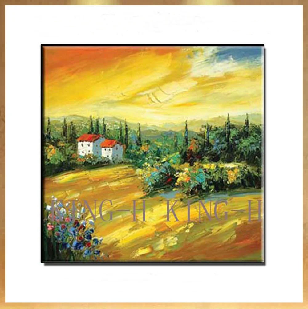 Painting Scenery Landscape Pastoral Scenery Harvest Rural Porch Red Sofa Hall Without A Frame