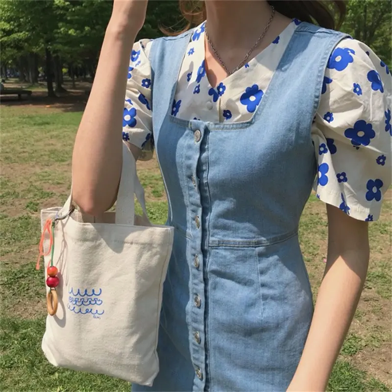 Женская свободная рубашка с V-образным вырезом цветочным принтом | одежда