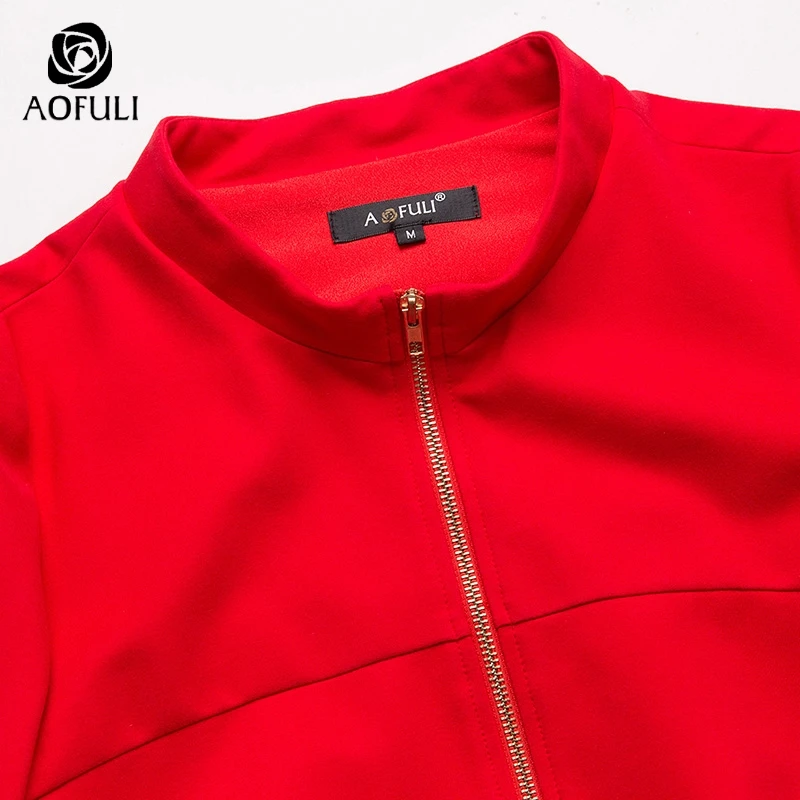 AOFULI M Xxxl 4xl Женское зимнее пальто трапециевидной формы элегантное красное с