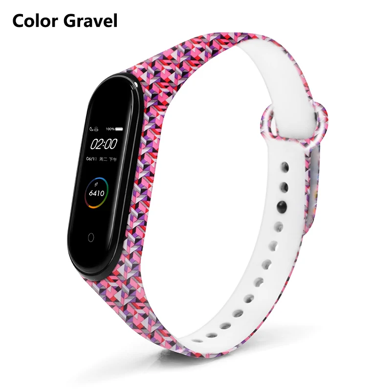 Color Gravel BOORUI mi band 4 ремешок силиконовый miband 4 универсальные аксессуары спортивный ремешок на запястье Замена для xiaomi mi band 4 смарт-браслеты - Цвет: Color Gravel