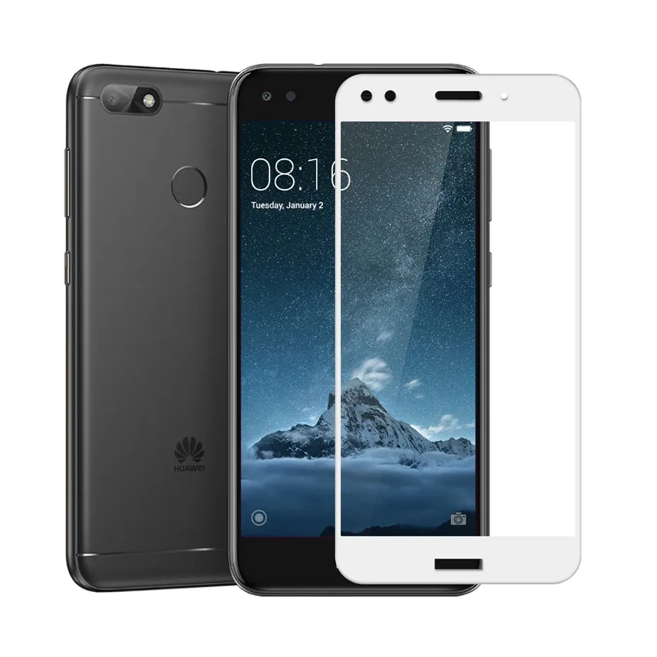 Полностью закрывающая Защитная стеклянная пленка для huawei y7 Y6 Y5 Y3 2017 защита экрана