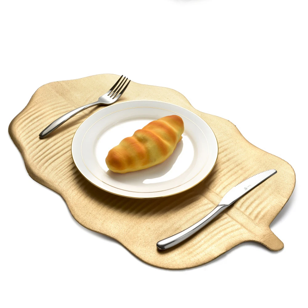

Placemat Kitchen Artificial Leaves Pvc Dining Table Mat Maple Pads Bowl Pad Coasters Waterproof Home Table Decor Pad
