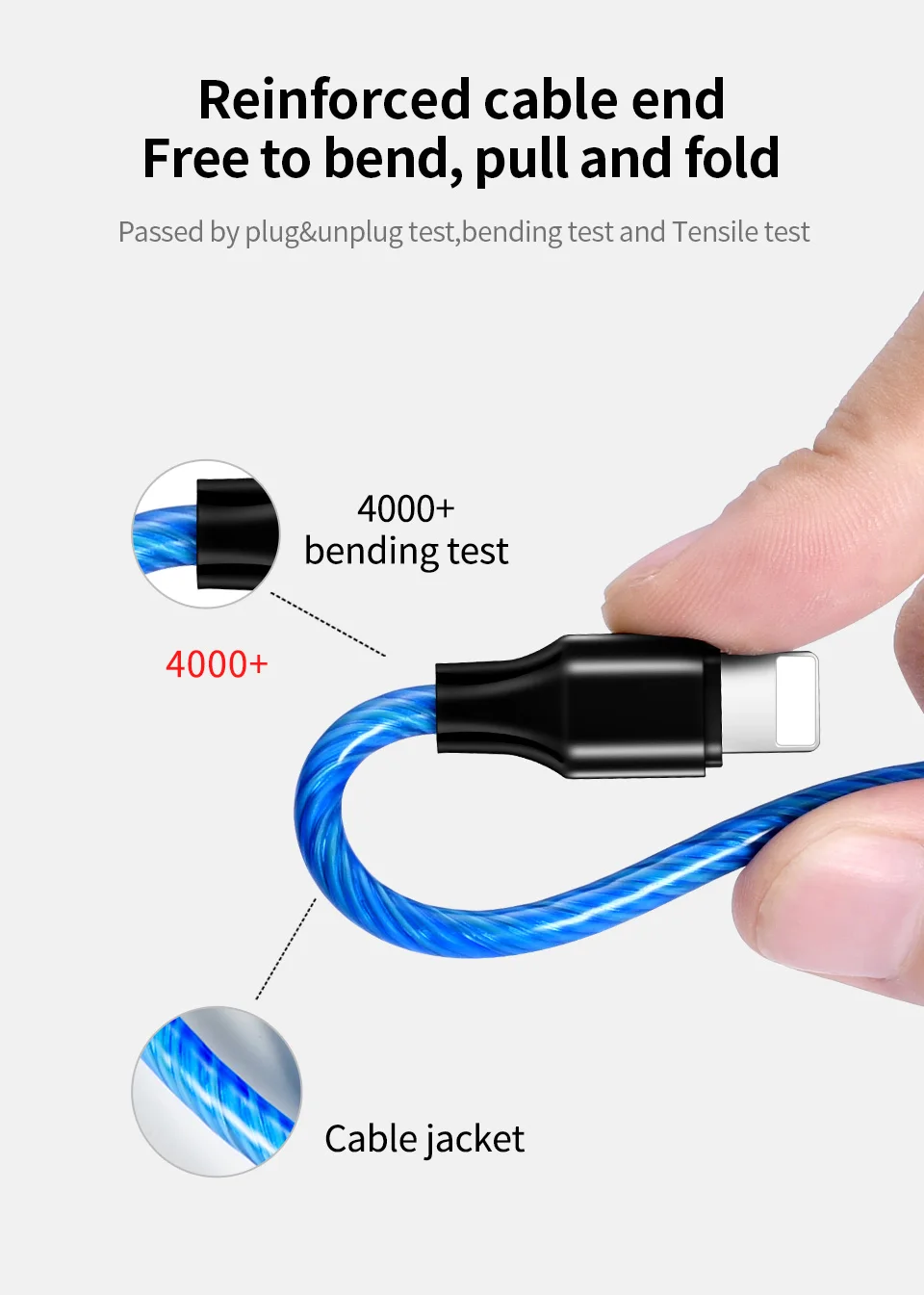Power4 Led Micro USB кабель зарядное устройство для iPhone зарядный кабель usb type C кабель для быстрой зарядки для samsung