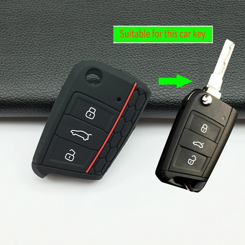 Силиконовый чехол с 3 кнопками для VW Polo 2016 Golf 7 MK7 Skoda Octavia Combi A7 защитный Seat Leon Ibiza|fob