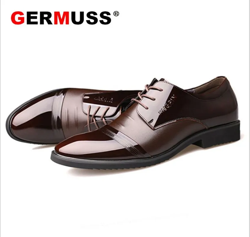 Новинка 2018 мужские туфли-оксфорды деловые офисные кожаные туфли на шнуровке