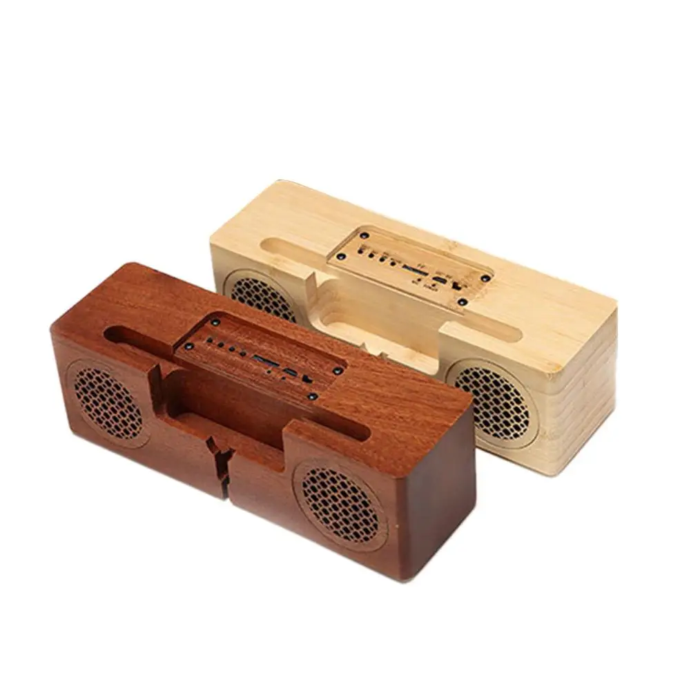 Портативный ретро Bluetooth деревянные колонки мини беспроводные audio мобильного