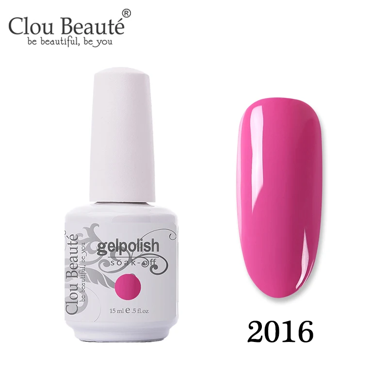 Clou Beaute дизайн ногтей Гибридный лак Полупостоянный УФ-гель для ногтей чистый цвет блеск замочить от гель-лака праймер Гель-лак - Цвет: 2016