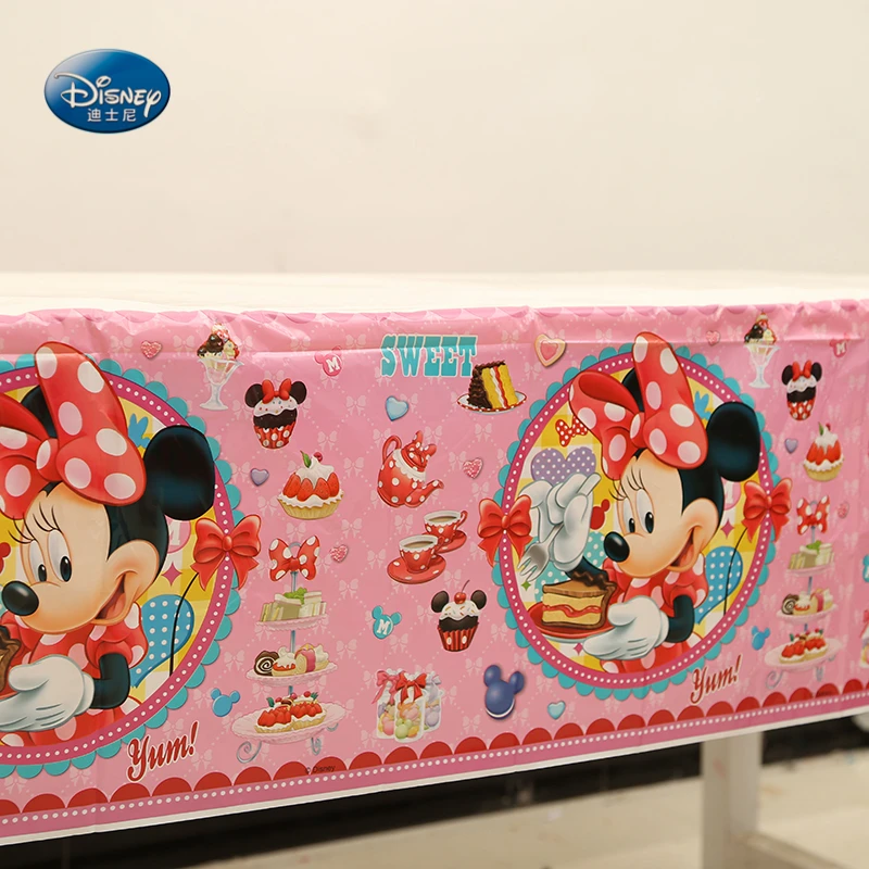 

Minnie Mouse beautiful Party Supplies Kids Birthday Party Decoration Wedding Decoration Disposable Tablecloth 1.35x2.2M