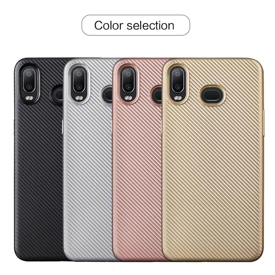 For Samsung Galaxy A6s/A8 Star Case Ultra Thin Slim Solid Carbon Fiber TPU Soft Back Shell Mobile Phone Protection Cover |