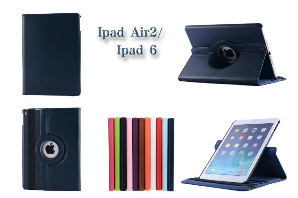 Чехол из искусственной кожи с вращением на 360 градусов для iPad6 Air2 Tablet flip чехол Apple