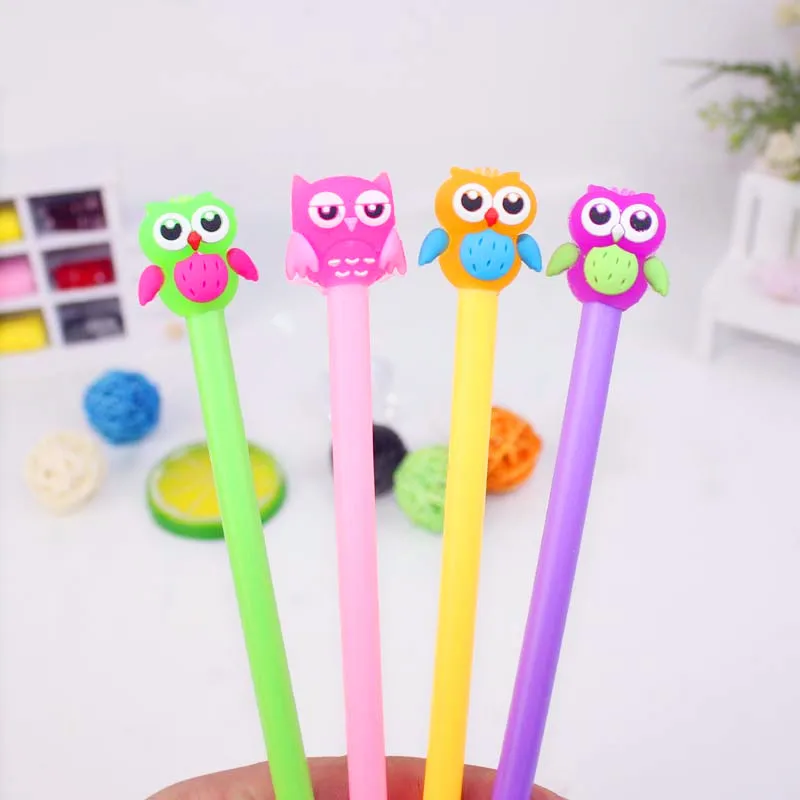 36pc/lot cute Cartoon owl animal Gel ink pen/creative cartoon student office water pen / signature pen/children gift | Канцтовары для