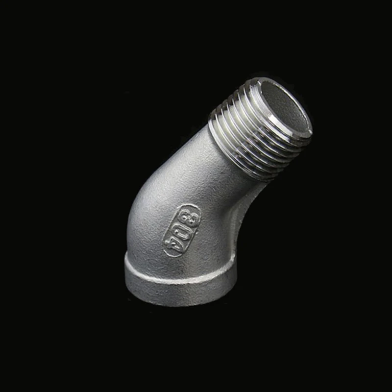1/" BSP Female x 1/2" BSP Мужская резьба 304 нержавеющая сталь 45 градусов Локоть Фитинг соединитель для воды, масла, воздуха
