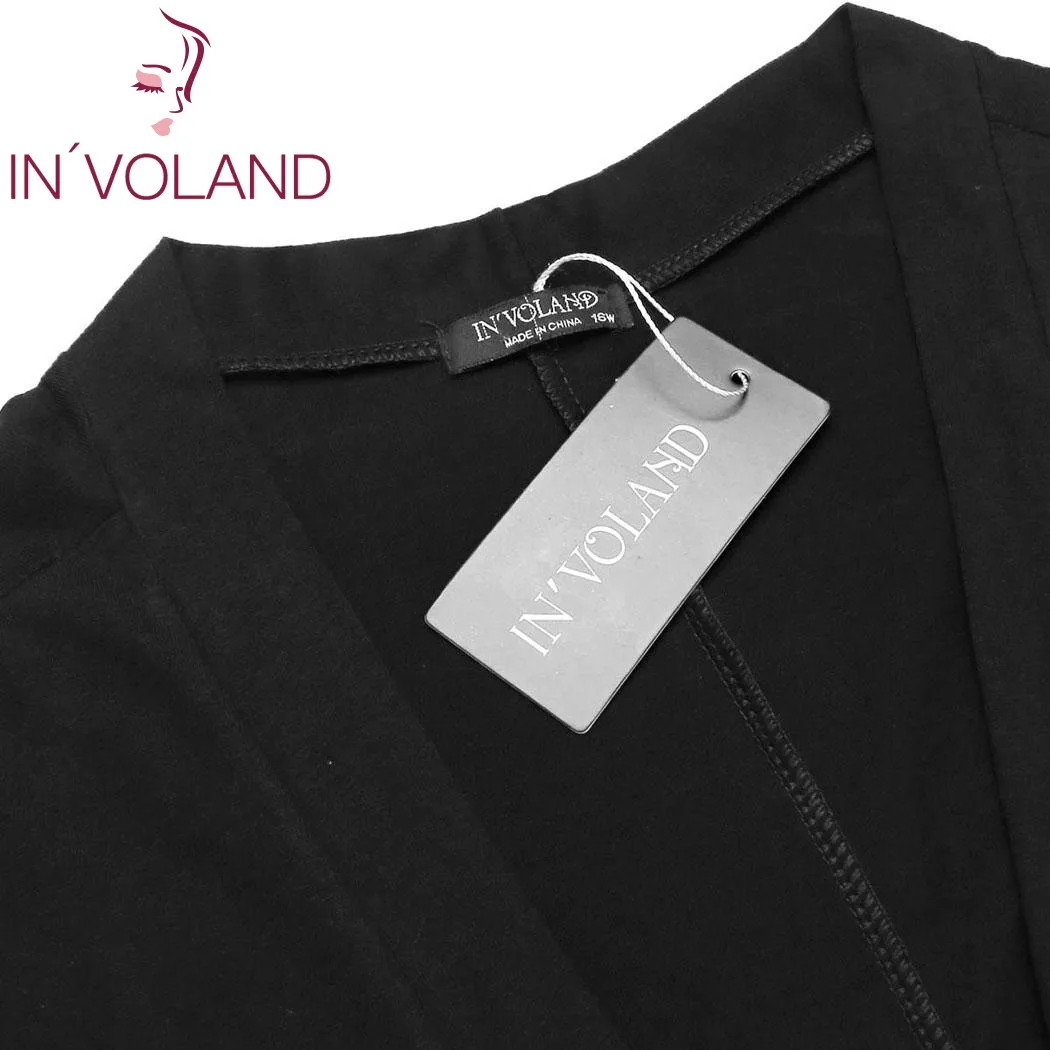 IN'VOLAND Women Cardigan Tops Plus Size 5XL Autumn Casual Batwing Long Sleeve Solid Open Front Loose Sweater Coat Big |