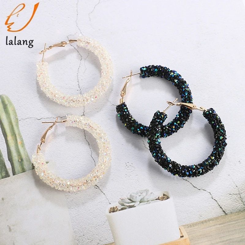 Новый дизайн бренда Модные очарование австрийского хрусталя обруч серьги