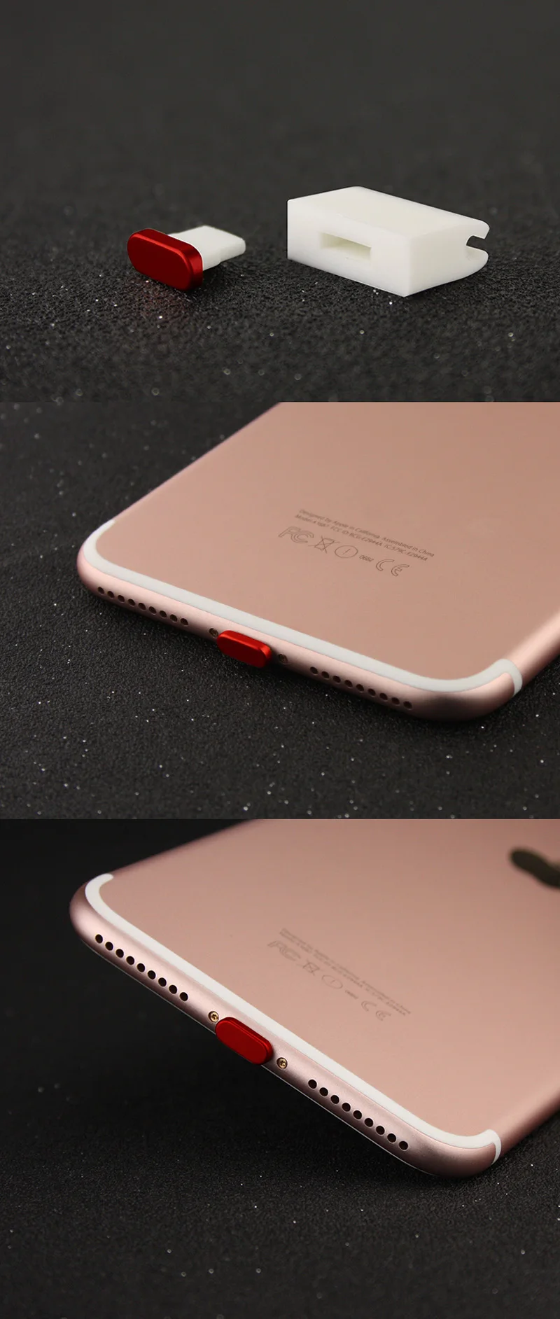 4 в 1 для iPhone 7 8 металлическая задняя крышка для объектива камеры+ наклейка на кнопку домой+ разъем для зарядки от пыли для iPhone7 8 Plus