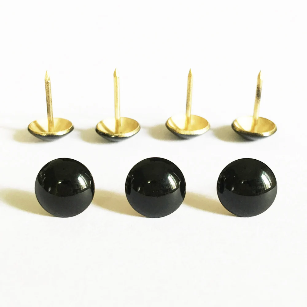 D11mm x L17mm 150 шт./лот, латунные/никелевые/Бронзовые/золотистые/черные винтажные антикварные декоративные гвозди для дивана, гвозди для обивки, гвозди для стула DIY - Цвет: D11mm x L17mm