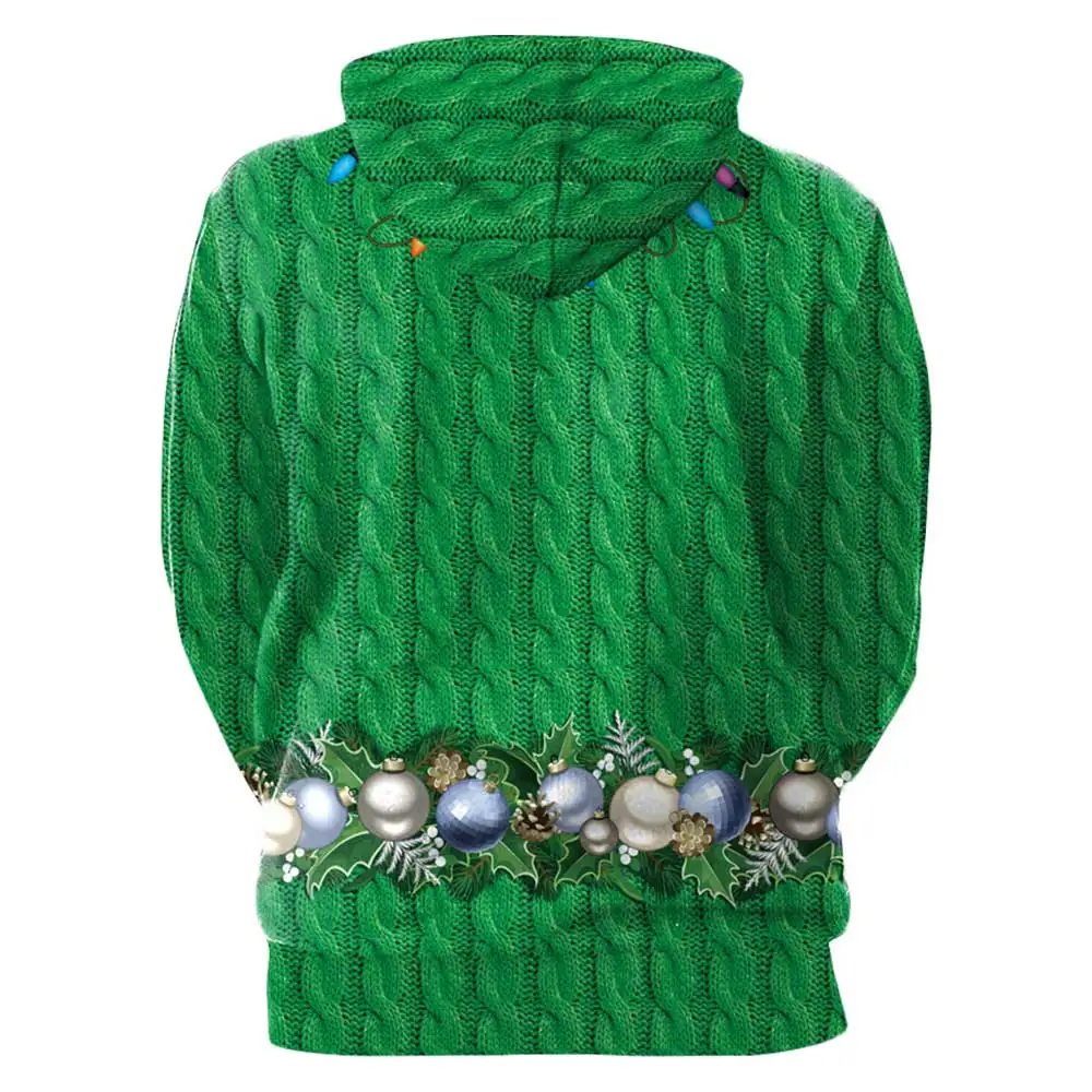 Пуловер с рождественскими колокольчиками и капюшоном свитеры длинным рукавом