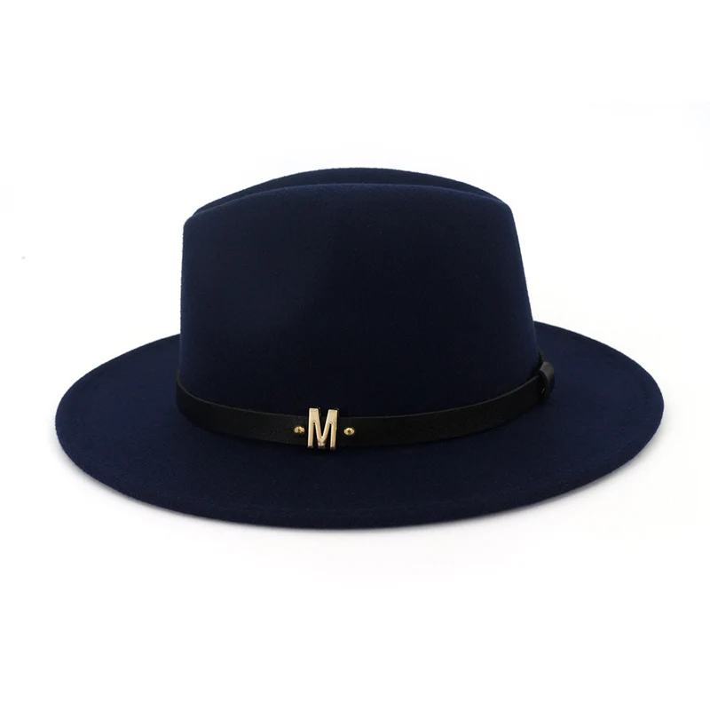 Осень-зима широкий плоский Brim Wool Fedora Шапки с поясом Европейский США Мода Джаз Формальные Top Hat вводная черный Кепки для для мужчин Для женщин