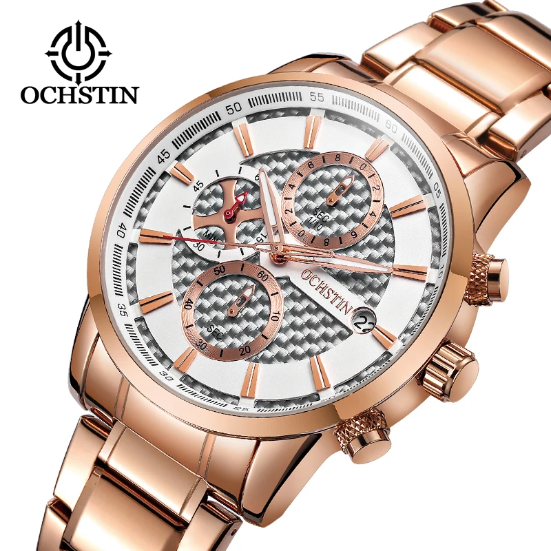 

New Fashion Top Luxury Brand OCHSTIN watches men quartz-watch stainless steel band Military Watch Clock Man relogio masculino