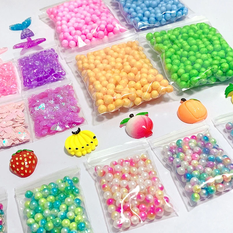 Пушистая пена Русалка жемчужная оболочка блестки фрукты поставки слаймов