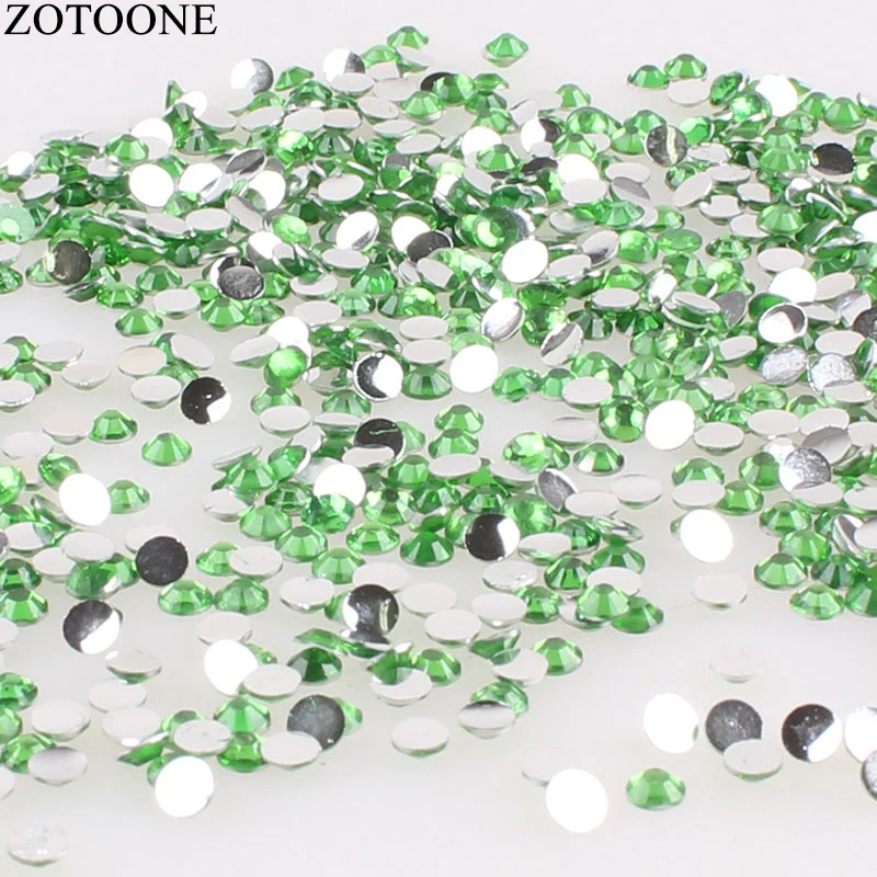LightGreen ZOTOONE 1000 шт 3-5 см блестящие стразы кристалл не горячей фиксации FlatBack шитье стразами и ткань одежды Стразы декоративный камень для ногтей D - Цвет: LightGreen