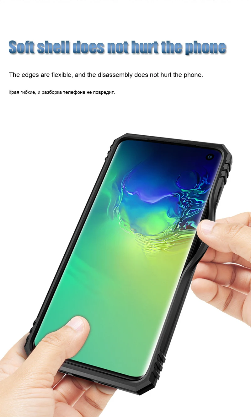 Роскошный армированный Мягкий противоударный чехол для samsung Galaxy S8 S9 S10 Plus S10e Note 8 9 силиконовый Магнитный чехол-держатель для автомобиля