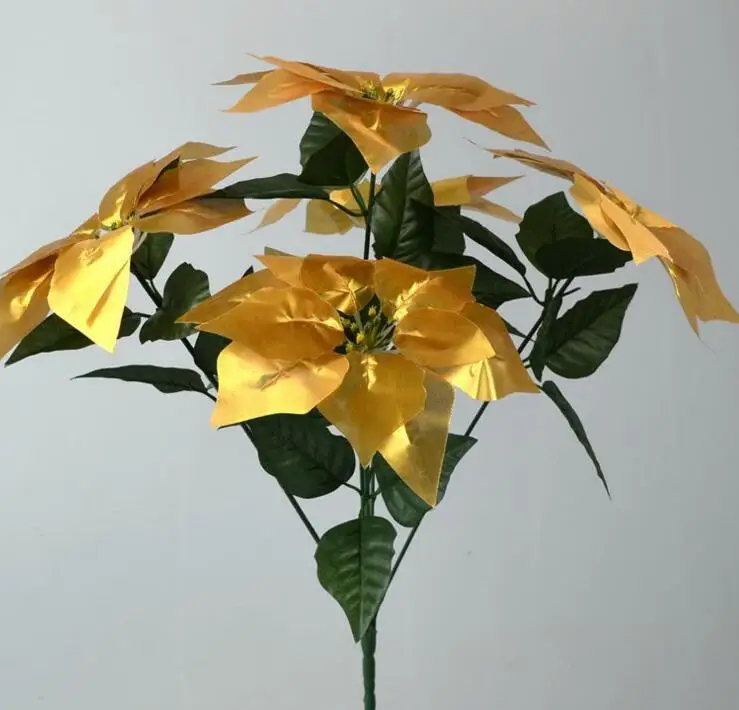 8 шт. искусственная Пуансеттия (Рождественская звезда цветок 45 см/17 72 дюйма