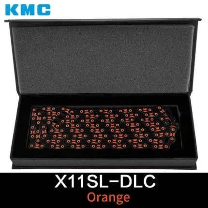 X11SL Black Orange KMC 11 скоростные велосипедные цепи для шоссейных гонок X10SLX11SL система переключения передач высококлассная велосипедная цепь MTB Алмазное покрытие 10 скоростная цепь - Цвет: X11SL Black Orange
