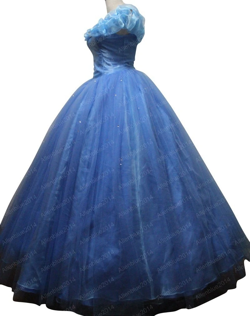 Новинка 2017 года косплей костюм песчаной принцессы Золушки для взрослых голубого