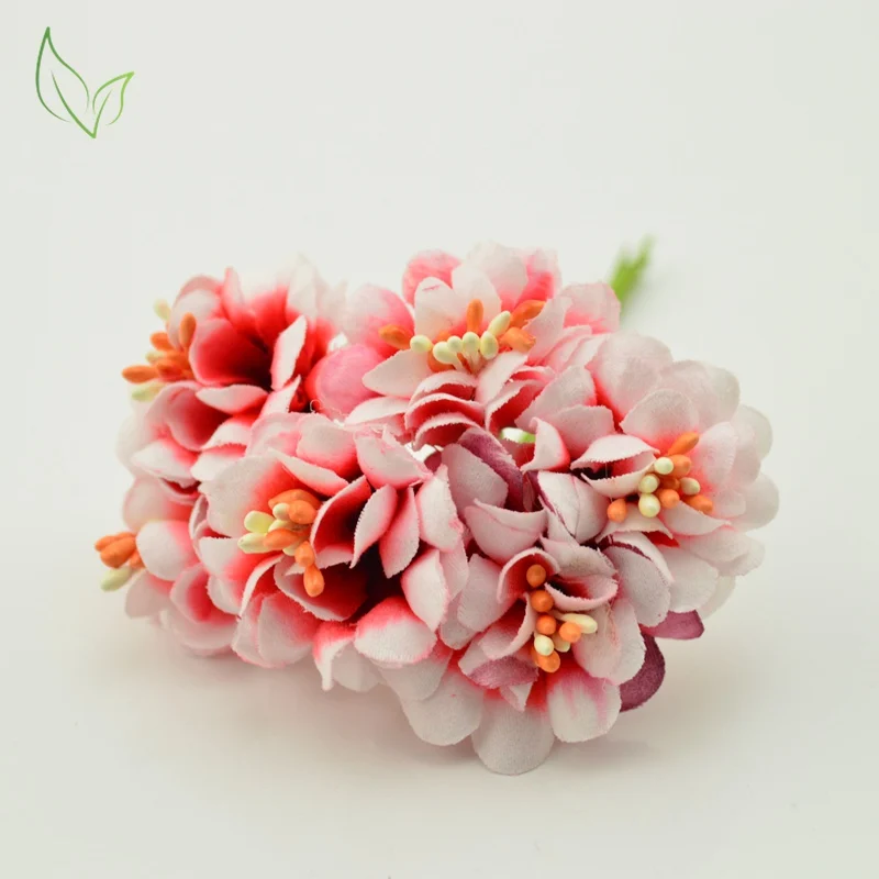 6 шт. Шелковый градиентный тычинки ручной работы искусственный цветок свадебное