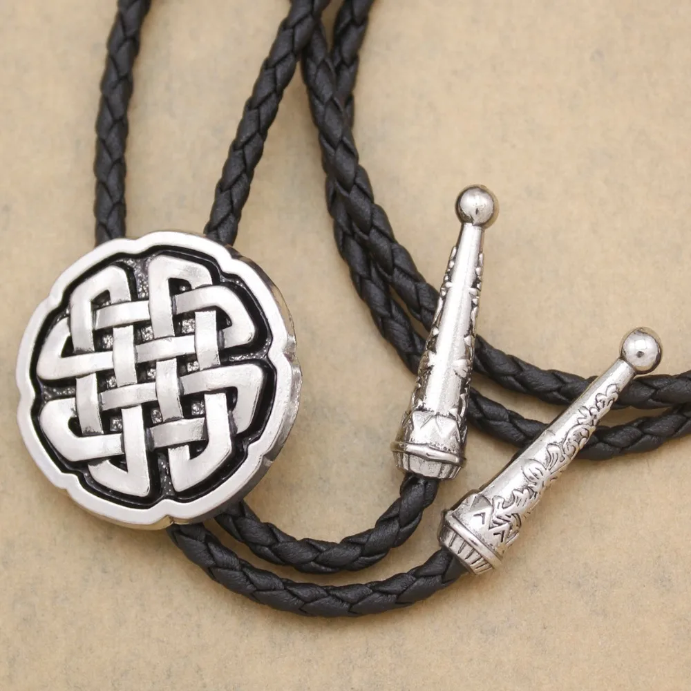 Западный кельтский троица крест Узел кожаный Родео Свадебный галстук Gravata Borboleta