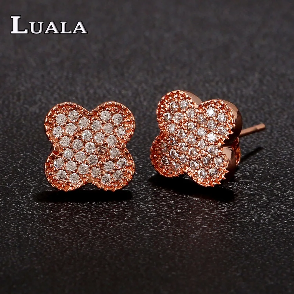 LUALA Люксовый Бренд Высокого Качества Для Женщин Дамы Серьги 3 Цвета Меди Циркон