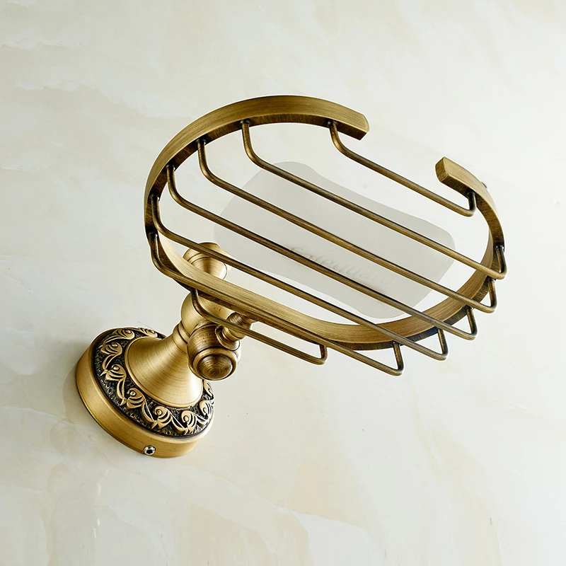 Роскошные часы из нержавеющей стали настенный мыло держатель античное Латунное