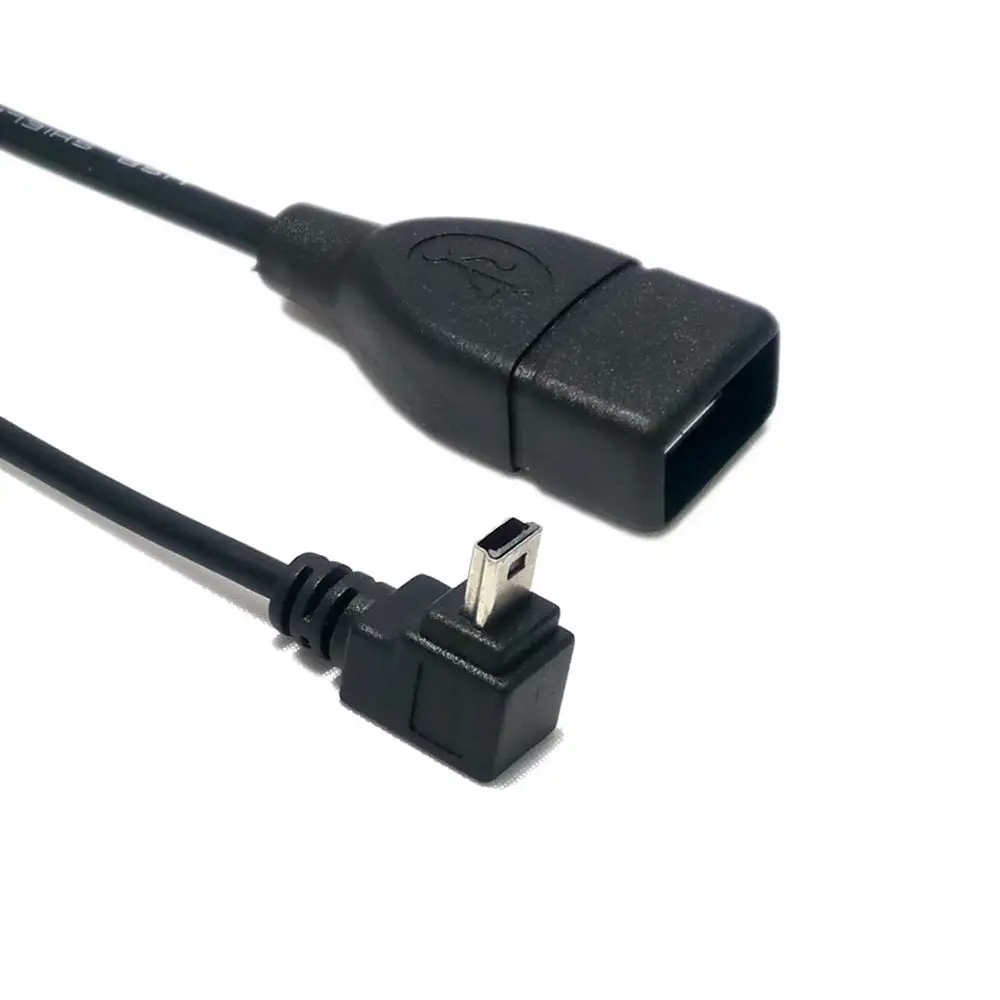 Down 1 шт. прямоугольный 90 градусов Угловой USB Mini 5Pin к A/F OTG Хост-кабель в автомобиле подключение U диск - Color: Down